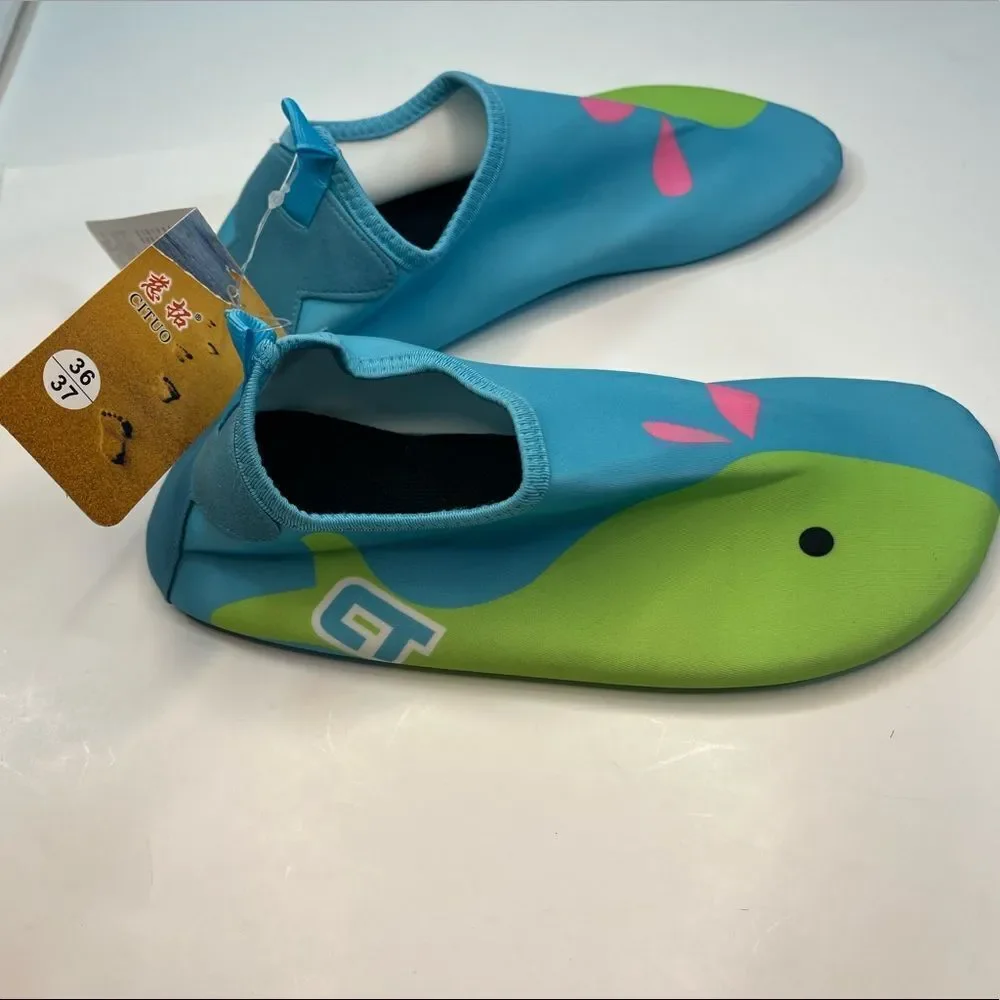 🔥4/$25 Water Shoes Kids 4Y/5Y, Blue Green NWT